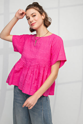 Easel Textured Poplin Babydoll Woven Top is a go-to choice for a fashionable and comfortable look. Shop Bennett's for the look you want at the prices you will love.