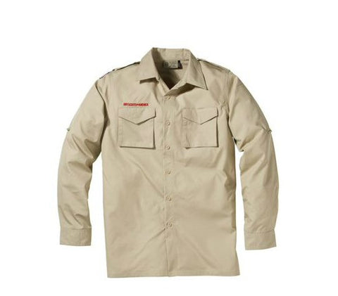 Boy Scout Adult Long Sleeve Uniform Shirt-Tan - Bennett's Clothing