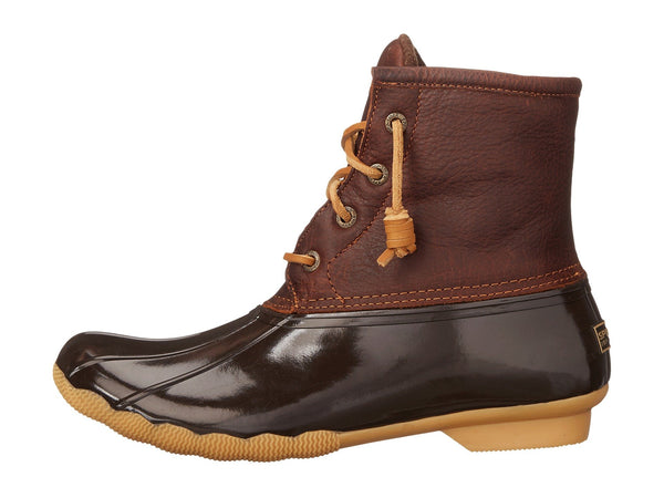 Sperry Womens Saltwater Duck Boots-Tan-Dark Brown