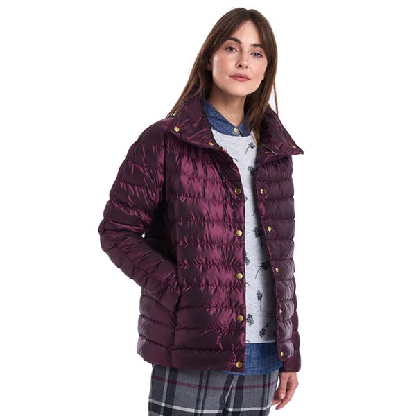 Barbour Womens Aerielle Quilt Jacket will add a pop of color to your wardrobe. Shop Bennetts Clothing for a large selection of womens outdoors wear. 