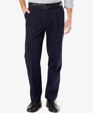 Dockers Signature Classic Fit Pleated Stretch Pant-Navy - Bennett's Clothing