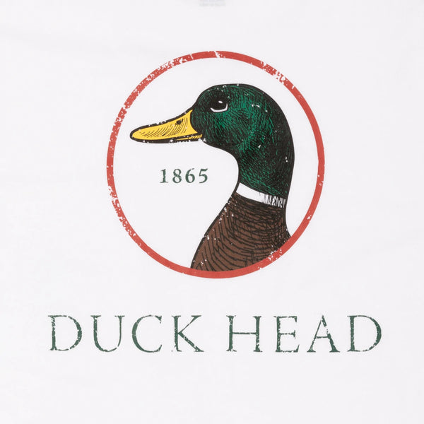 Duck Head Logo Long Sleeve T-Shirt-White