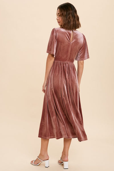 In Loom Velvet Maxi Dress-Mauve
