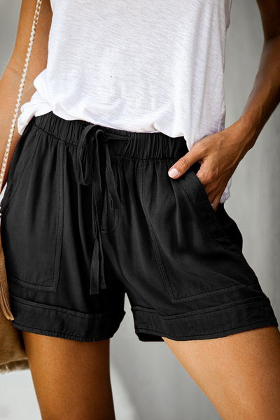 LiLy Clothing Casual Drawstring Short-Black