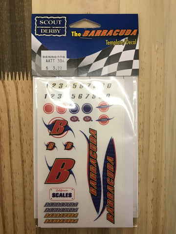 Pinewood Derby Barracuda Car Decal-Template - Bennett's Clothing