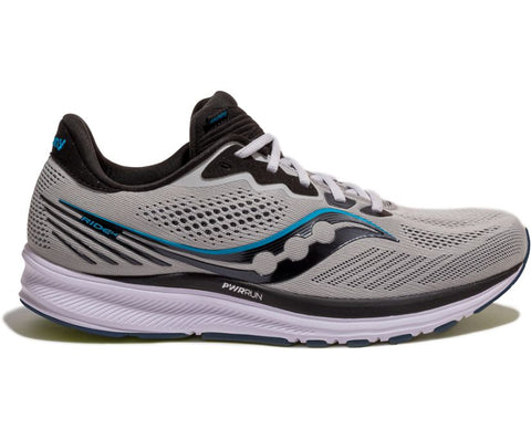 Saucony Ride 14 running shoe will be as comfortable mile 300 as mile 1.  Get outdoors with Bennett's Clothing where the customer receives same day shipping and top notch customer service