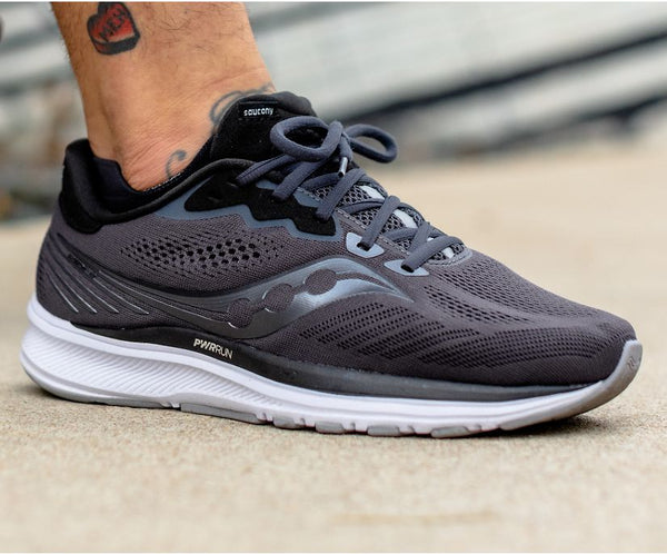 Saucony Ride 14 Men's Running Shoe-Charcoal-Black
