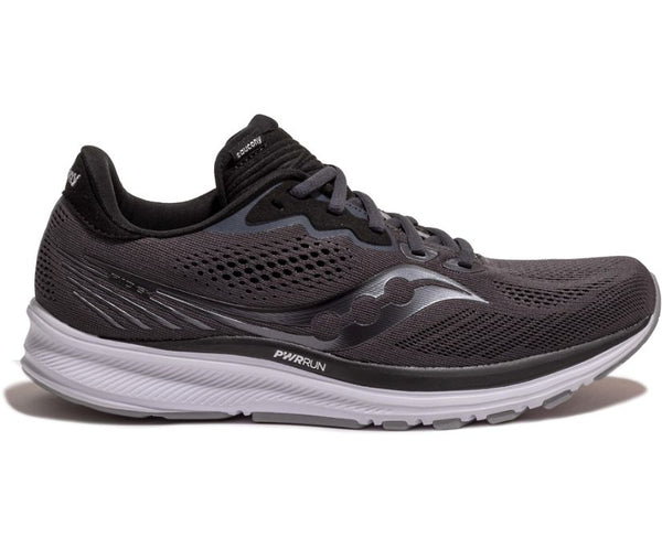 Saucony Ride 14 running shoe will be as comfortable mile 300 as mile 1.  Get outdoors with Bennett's Clothing where the customer receives same day shipping and top notch customer service