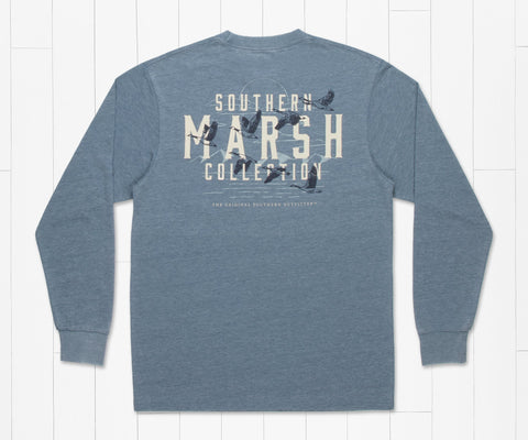 Southern Marsh Etched Formation long sleeve tee looks awesome in the field or on campus. Shop Bennett's for the best in outdoor clothing shipped same day to your front door.