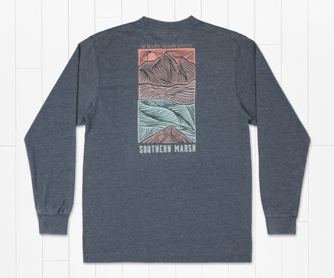 Southern Marsh Woodcut Canoe long sleeve tee is a must have for any Southerner's wardrobe. Shop Bennett's for the best in outdoor clothing shipped same day to your front door.