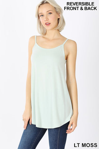 Zenana reversible spaghetti strap Cami tops now available in new colors. Looks great layered or worn along. Shop Bennetts Clothing for the latest in women's fashions shipped same day to your front door.